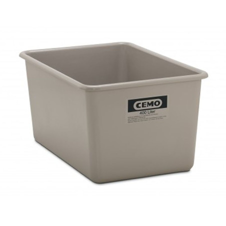 Contenedor GRP rectangular 400 litros modelo estándar gris